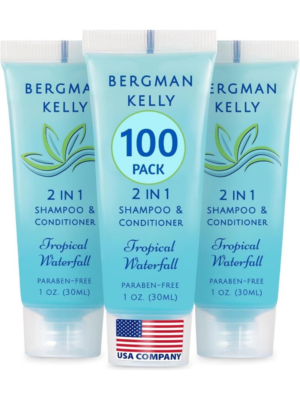 Travel Size 2-in-1 Shampoo & Conditioner, Tropical Waterfall, 100 Pack - Hotel